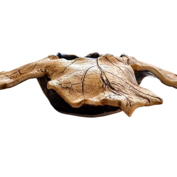 Studio Art Pottery Fall 7" Maple Leaf Shaped Votive Candle Holder - Picture 6 of 8